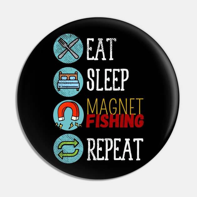 Eat Sleep Magnet Fishing Repeat Pin by maxdax