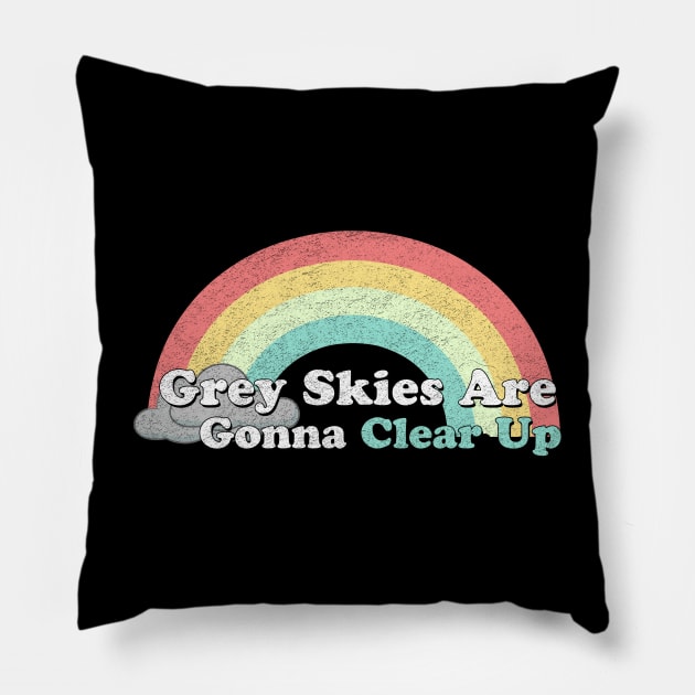 Rainbows - Grey Skies Pillow by karutees