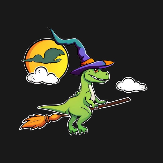 Dinosaur Witch Halloween by MordaxFurittus