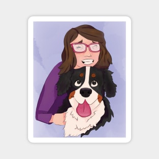 Bernese Mountain Dog with Brunette Mom Magnet