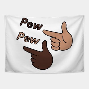 Pew Pew Finger Guns Drawing Tapestry