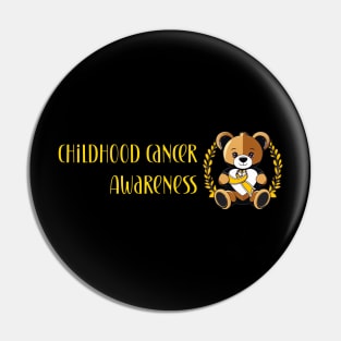 Childhood cancer awareness golden teddy bear Pin