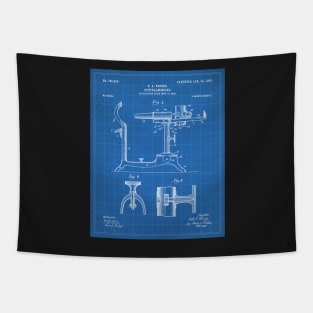 Ophthalmoscope Patent - Optometrist Eye Doctor Office Art - Blueprint Tapestry