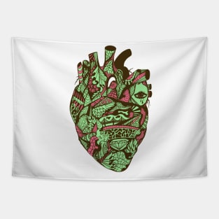 Pink Mint Transparent Heart Tapestry