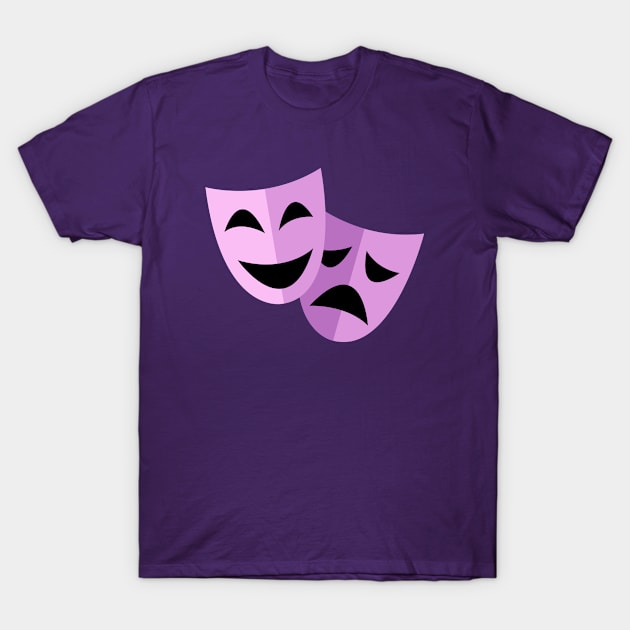 Classic Theater Masks - Purple - Theater Masks - T-Shirt | TeePublic 