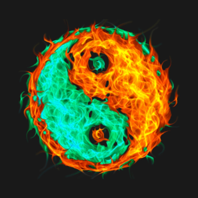 yin yang fire and ice yin yang t shirt teepublic