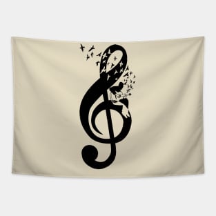 Treble Clef - guitar Tapestry