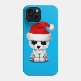 Baby Polar Bear Wearing a Santa Hat Phone Case