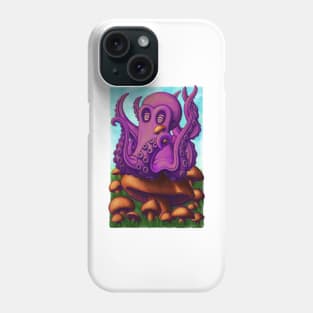 Octopus on Mushrooms #2 Phone Case