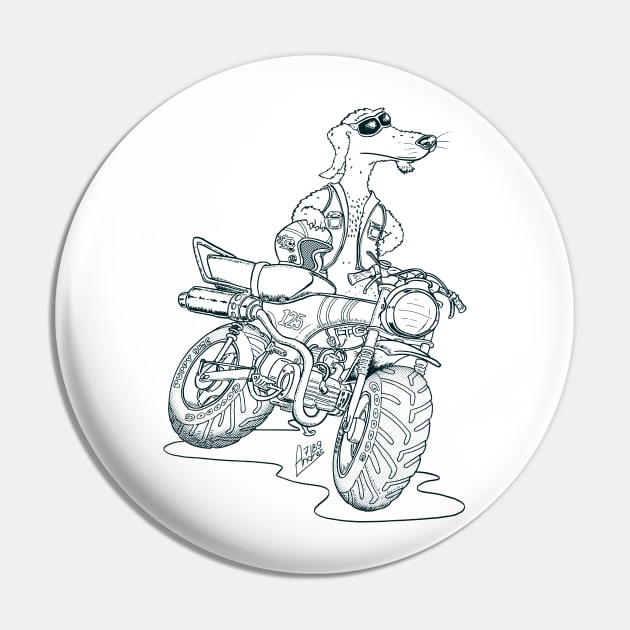 Daxhund and his motorcycle Pin by Andres7B9