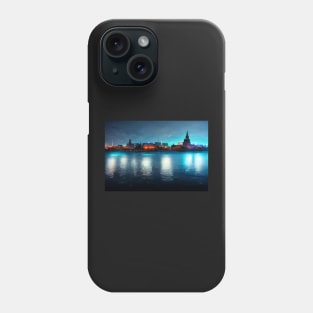 Helsinki City Skyline Neonlight / Helsinki - Finland Phone Case