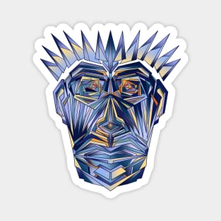 Abstract blue face with crown of thorns Magnet