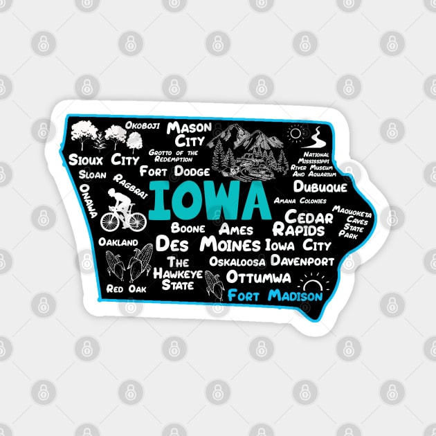 Fort Madison Iowa map Des Moines Sioux City, Mason City, Boone, Davenport, Ottumwa Magnet by BoogieCreates