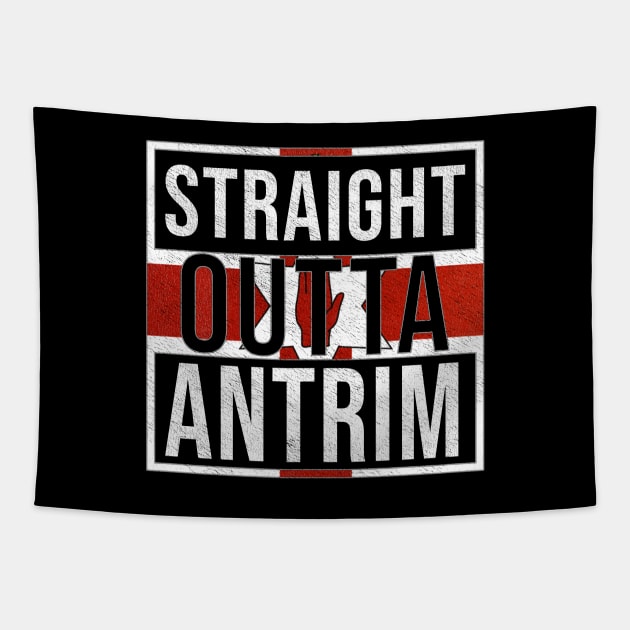 Straight Outta Antrim - Gift for Northern Irish, Northern Irishmen , Northern Irishwomen,  From Antrim in Northern Ireland Irish Tapestry by Country Flags