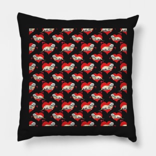 Baby otter love hearts pattern Pillow