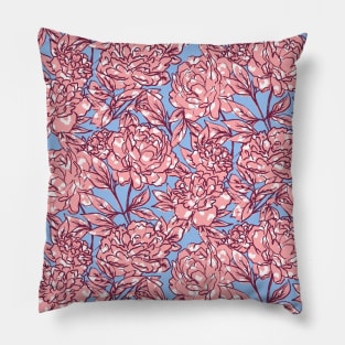 Lilac and Pink Leopard Peonies Pillow