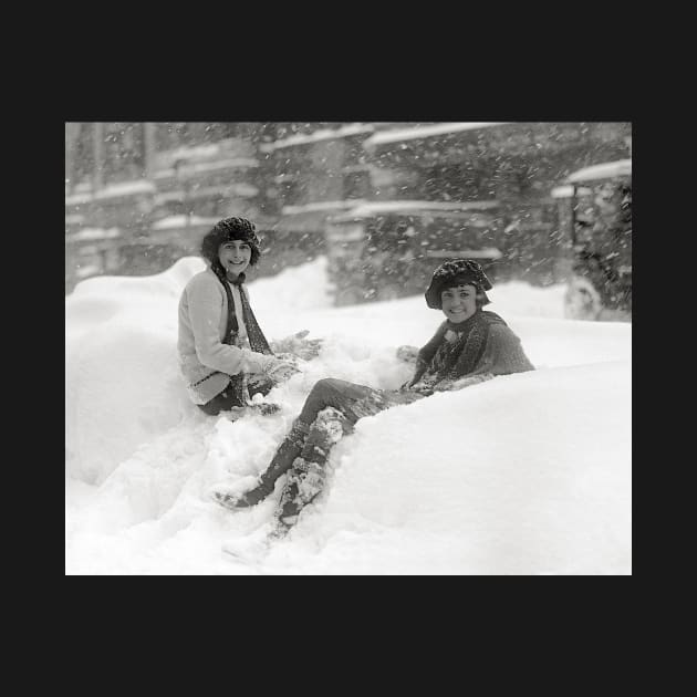 Girls in the Snow, 1922. Vintage Photo by historyphoto