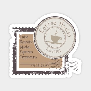 Vintage Coffee house stamp design Magnet