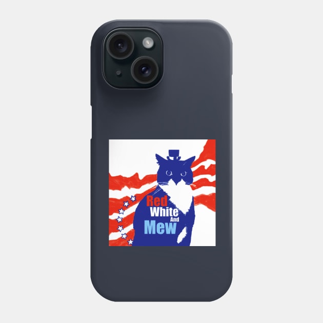 Red White and Mew Cat Phone Case by TAP4242