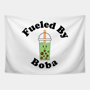 Fueled By Boba Cute Matcha Boba Milk Tea Tapestry