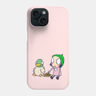 sarah and duck sharing cookies / children cartoon Phone Case