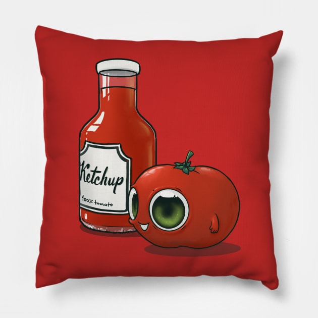 Tomato & Ketchup BFFs Pillow by huefinder