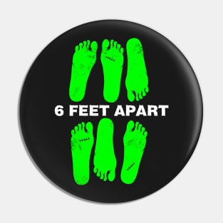 6 Feet Apart Social Distancing 2020 Zombie Halloween Pin