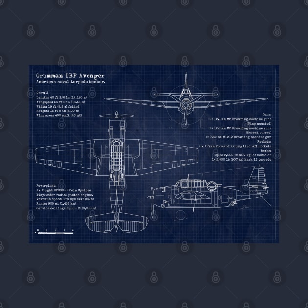 TBF Avenger Blueprint by Aircraft.Lover