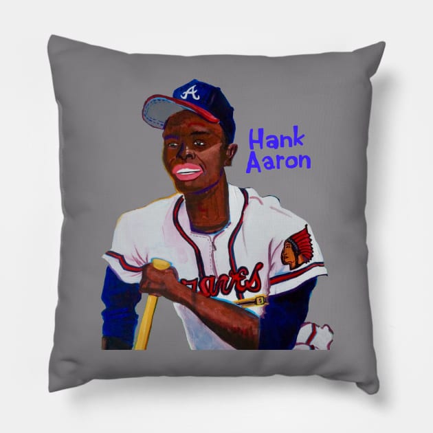 Hank aaron Pillow by SPINADELIC