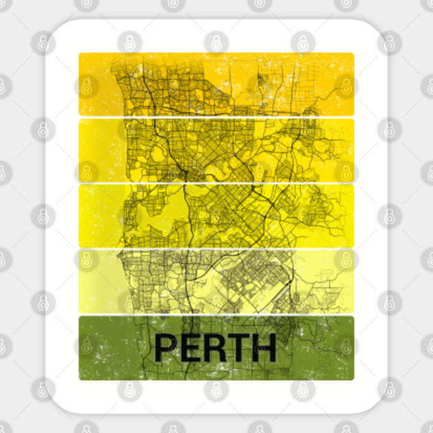 Perth Australia Western Australia City Map Perth Sticker Teepublic