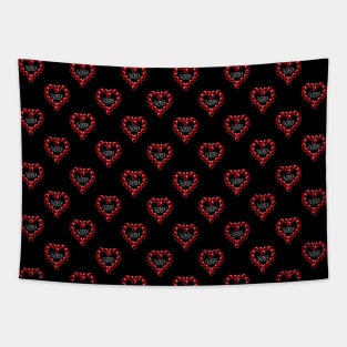 Love Heart in Red Color Pattern Tapestry