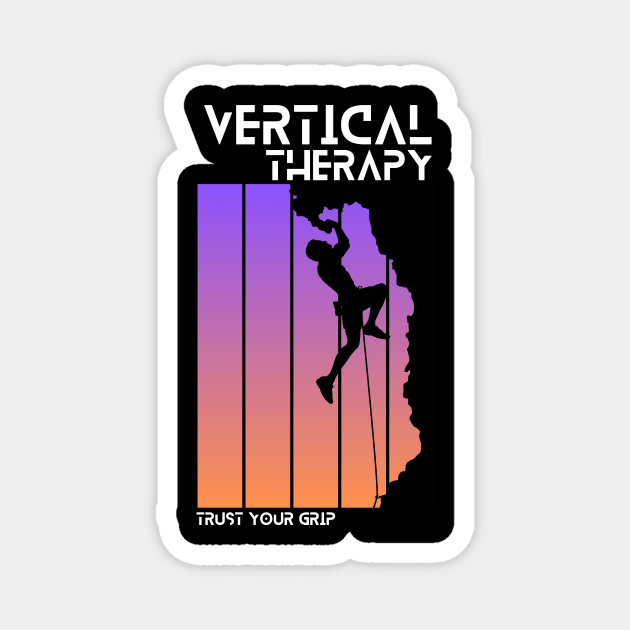 Vertical Therapy - Trust your grip | Climbers | Climbing | Rock climbing | Outdoor sports | Nature lovers | Bouldering Magnet by Punderful Adventures