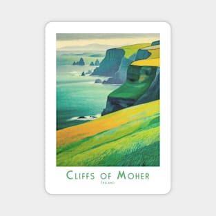 Cliffs of Moher Vintage Travel Poster Ireland Magnet