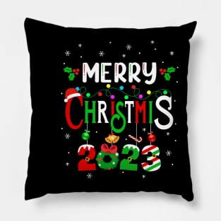 Merry Christmas 2023 Matching Family Santa Elf Funny Pillow
