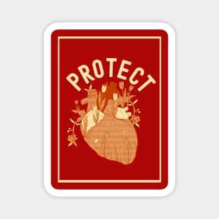 Heart Awareness Month Go Red Retro Magnet