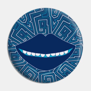 Amazing Smile Mouth Blue Pin