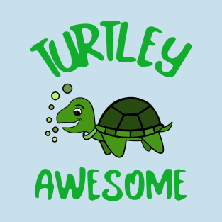 TURTLEY Awesome  Funny Turtle Bubbles T-Shirt