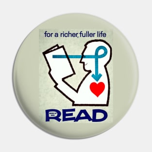 For a Richer, Fuller Life Wake Up and Read, 1961 Pin