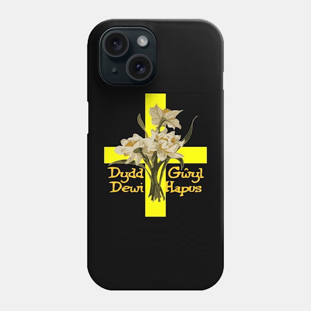 St Davids Day Daffodils And Cross Phone Case by taiche