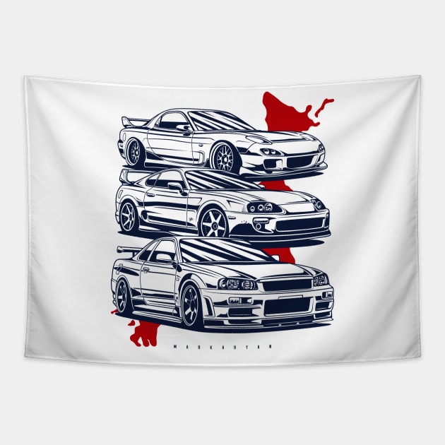 RX7, Skyline & Supra Tapestry by Markaryan