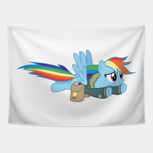 Rainbow Dash soaring in her bomber jacket Tapestry