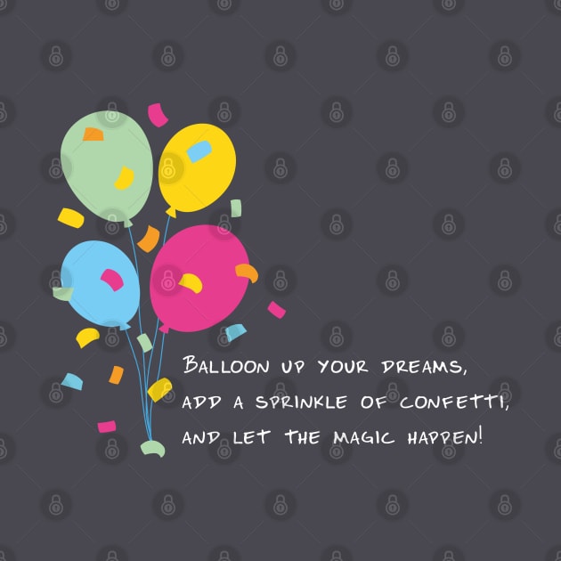 Balloon Up Your Dreams | Pink Yellow Blue Orange Green | Gray by Wintre2