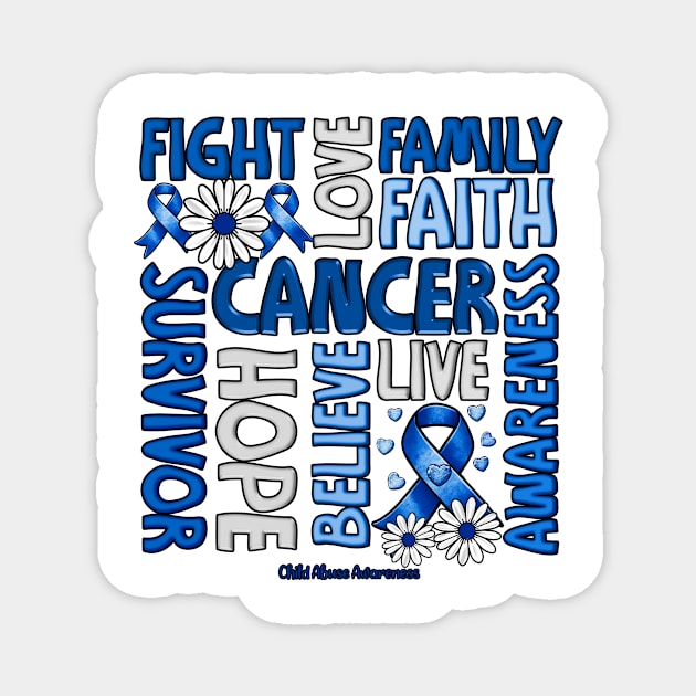 Child Abuse Awareness - Fight love survivor ribbon Magnet by JerryCompton5879