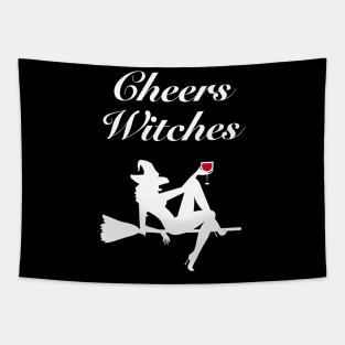 Cheers Witches Halloween Party Joke Tapestry