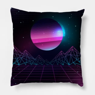 Synthwave 80's Universe Pillow