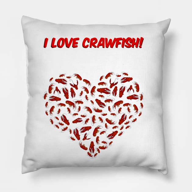 I love crawfish Pillow by Zabren's Art