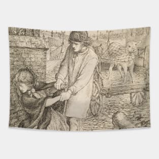 Found - Compositional Study by Dante Gabriel Rossetti Tapestry