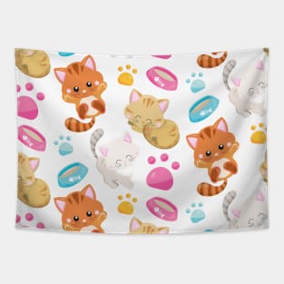 Pattern Of Cats, Cute Cats, Kitty, Kittens, Paws Tapestry