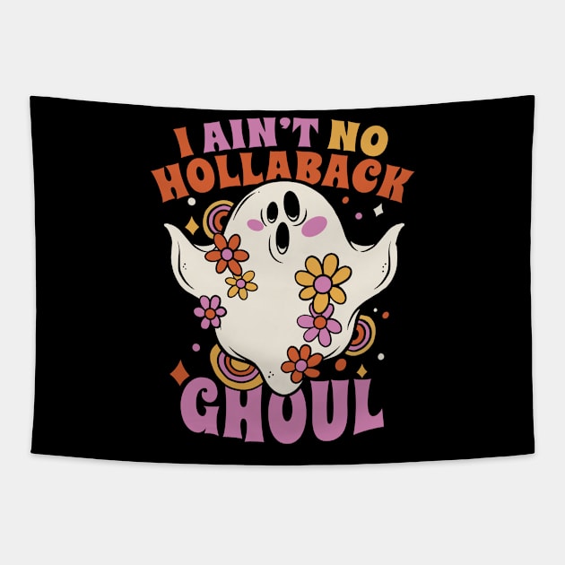 I Ain't No Hollaback Ghoul // Funny Vintage Halloween Ghost Tapestry by SLAG_Creative