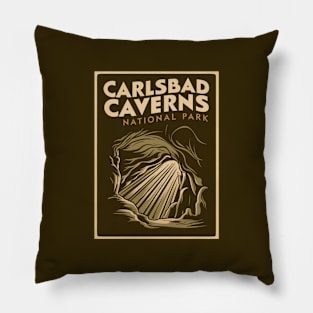 Vintage Retro Carlsbad Caverns National Park Pillow